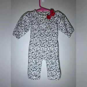 Carters Black and White Floral One Piece Size 3 months